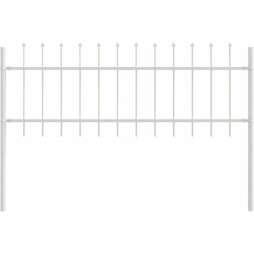  Vrtna Ograda 7 pcs Bijelo 11,9 x 0,6 m Čelik s prahom Slike