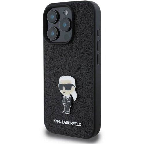 Karl Lagerfeld originalen ovitek iphone 16 pro max - glitter iml nft iconic - črn ovitek z bleščicami- KLHCP16XGKNPSK Cene