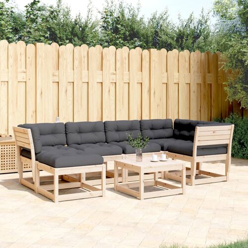 VidaXL 6-dijelni set vrtnih sofa od masivne borovine s jastucima Slike