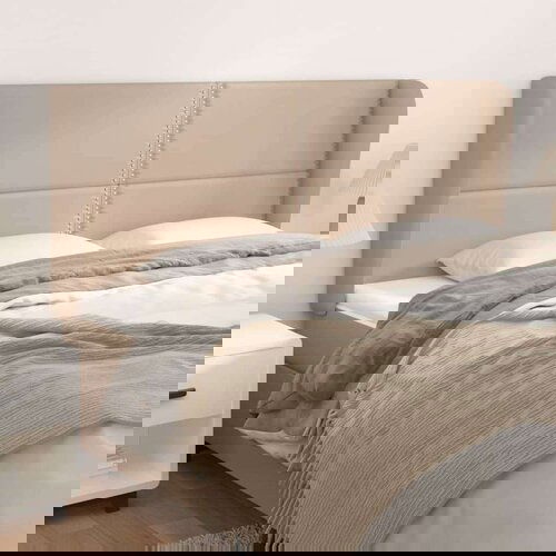  Uzglavlje s u&amp;scaron;ima boja cappuccina 183x23x118/128cm umjetna koža Slike