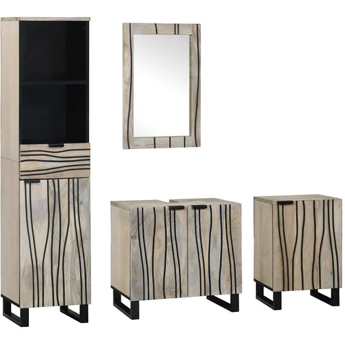  Set namještaja za kupaonicu s ladicama 4 pcs Bakarna smeđa Cene