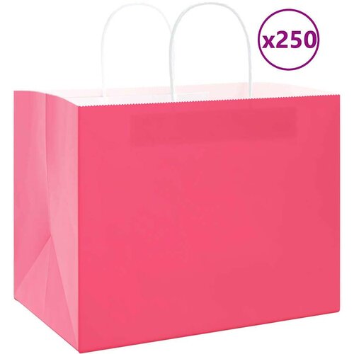  Papirnate vrećice 250 kom s ručkama ružičaste 32x22x24 cm Cijene