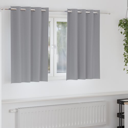 vidaXL Zavese z zavesami 2 pcs Svetlo siva 140 x 140 cm Poliester Cene