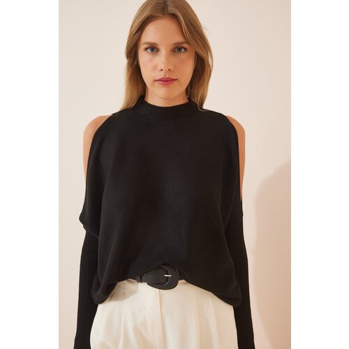  Women&amp;#039;s Black Cut Out Detailed Oversize Knitwear Sweater Slike