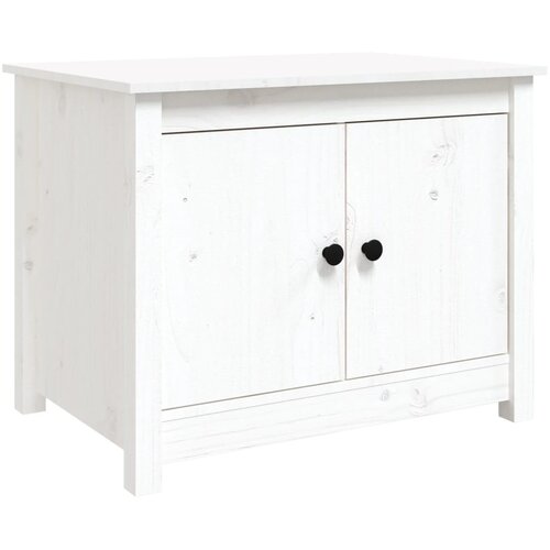 Maison Chic Klubska mizica - kavna mizica - Nizka mizica bela 71x49x55 trdna borovina, (21754532) Slike