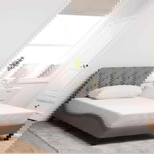  Okvir za krevet bez madraca smeđesivi 100 x 200 cm od tkanine Cijene