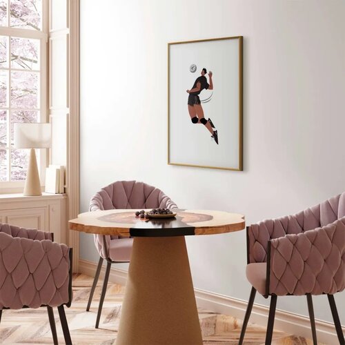  Plakat - Volleyball Player on a Light Background - Illustration 60x90 Zlatni okvir s margom Cene
