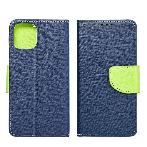 FANCY Ovitek Fancy Book za MOTOROLA MOTO G14 mornarsko moder / limeta Slike