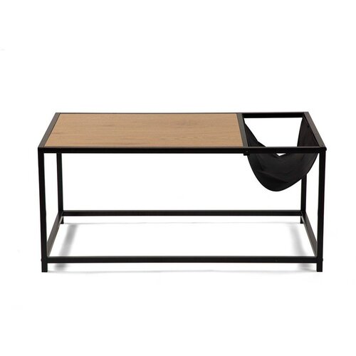 Bonami Essentials Črna/v naravni barvi klubska mizica v hrastovem dekorju 60x99 cm Bayen &ndash; Cene