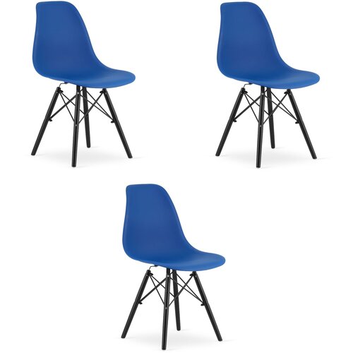 Brandless OSAKA stol modre barve / noge črne x 3, (22030651) Slike