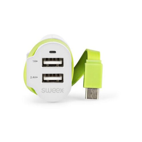 Sweex Auto punjač sa 2 USB izlaza i micro USB kablom Cene