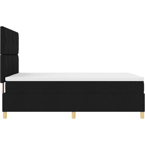  LED Box Spring Krevet s uzglavljem Crna 140 x 200 cm tkanina Slike
