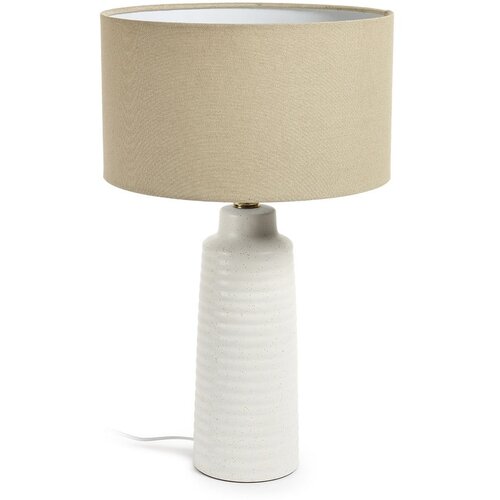 Kave Home Bijela stolna lampa sa sjenilom od tkanine (visina 58 cm) Mijal - Cijene