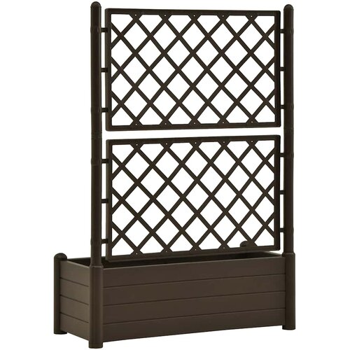  Vrtna sadilica s re&amp;scaron;etkom 100 x 43 x 142 cm PP boja kave Slike