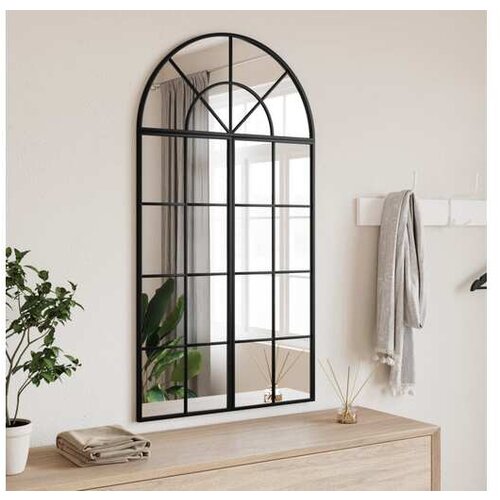 VidaXL Zidno ogledalo crno 60x110 cm lučno željezno Slike