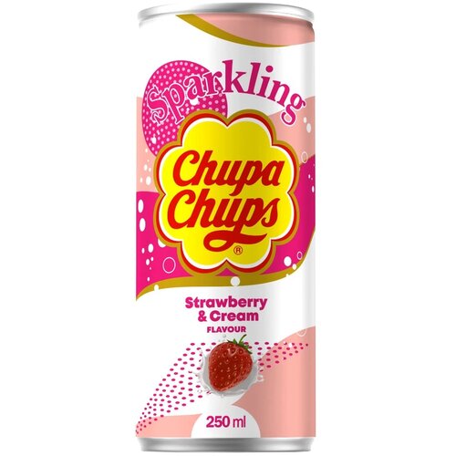 chupa Chups, gazirano bezalkoholno piće sa ukusom jagode i krema, 250ml Slike