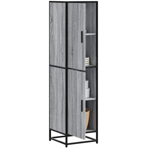 vidaXL Visoka omara siva sonoma 35,5x35x139 cm inž. les in kovina Cene
