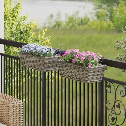  Viseća Ko&scaron;ara za Saksije 2 pcs Siva 48 x 22 x 15 cm Lacak Ratan Cijene