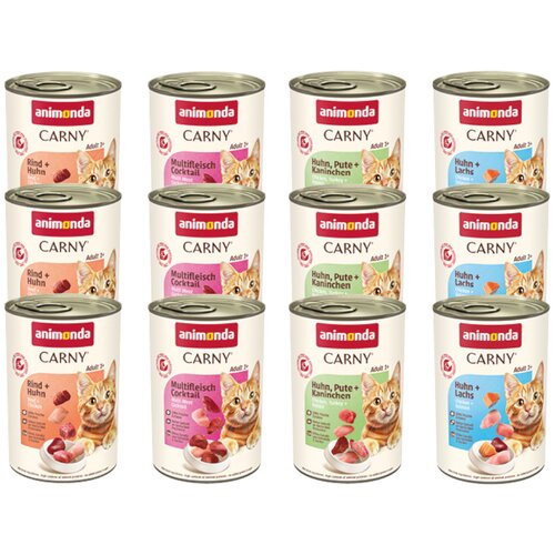 Mje&scaron;ovito pakiranje animonda Carny Adult 12 x 400 g - Gurmanski izbor (4 vrste) Cijene