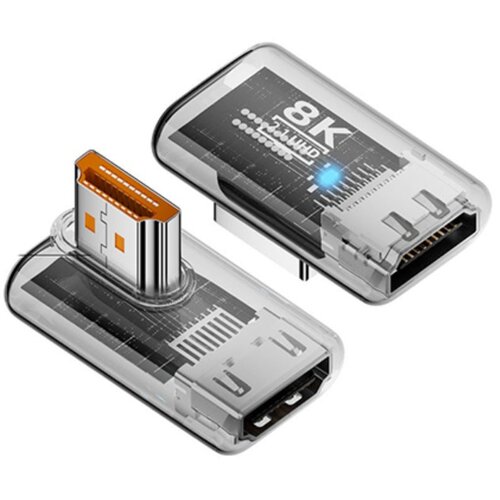 INF 8K@60Hz HDMI 2.1 Adapter UHD Female to Male 90 Degree Left Angle - 3-Pack Transparent, (5000327370) Cene