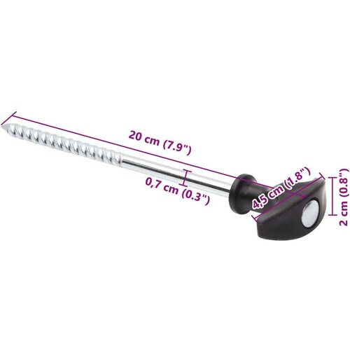 VidaXL Klinovi za &amp;scaron;ator 12 kom 20 cm &amp;Oslash; 7 mm od pocinčanog čelika Slike