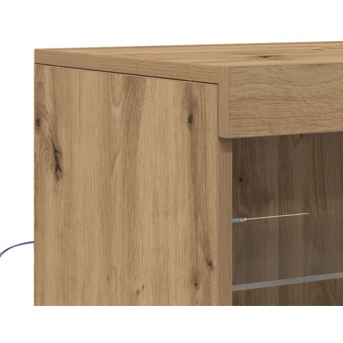  Sideboard s LED svjetlima u umjetničkom hrastu 41x37x67 cm Slike