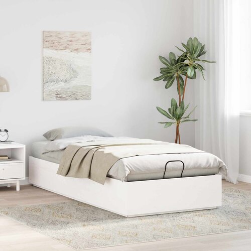  Otomanski krevet s pohranom Bijeli 80 x 200 cm Masivna borovina Slike