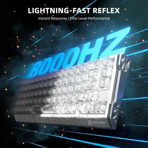 Attack Shark Bežična gaming tastatura R68HE Magnetic Switches/RT/Snap Tap/DKS/MT/TGL/Ice Ninja Slike