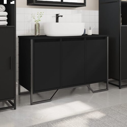  za umivaonik crni 91 x 35 x 60 cm konstruirano drvo Slike