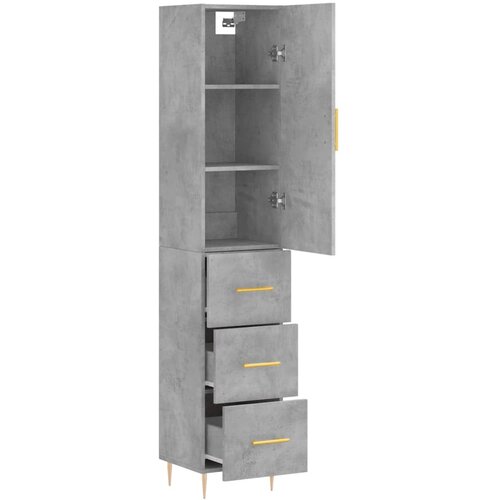  Visoka komoda siva betona 34,5x34x180 cm od konstruiranog drva Slike