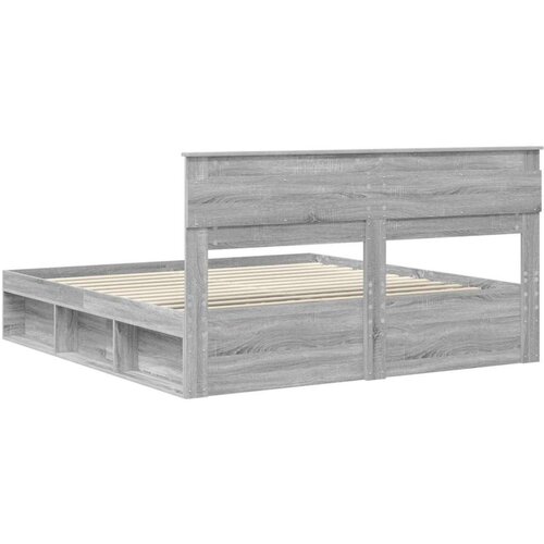  Okvir za krevet s uzglavljem Siva Sonoma 200 x 200 cm Slike