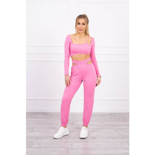Kesi Set with blouse top - light pink Slike