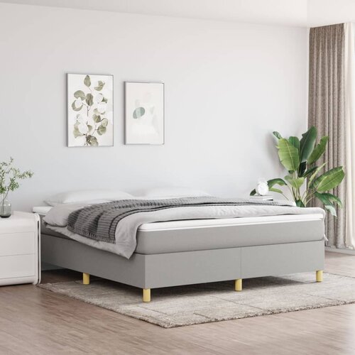 Krevet box spring s madracem svjetlosiva 160x200 cm tkanina Slike