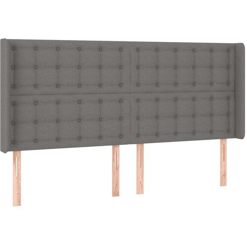  Uzglavlje tamnosivo 203 x 16 x 118/128 cm od tkanine Slike