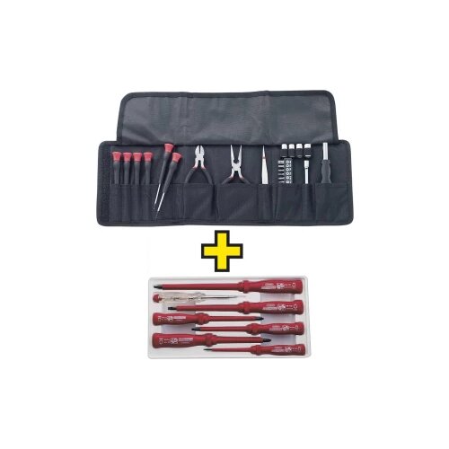  za električare u torbi 25-dijelni + VDE odvijača 7-dijelni Slike