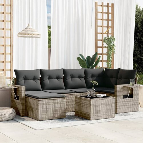 vidaXL 7-dijelni set vrtnih sofa sivi od poliratana Cijene