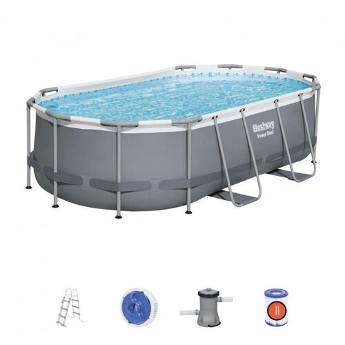 Bestway Bazen sa metalnim okvirom/ merdevinama i filter pumpom 427x250x100cm Power steel Cene