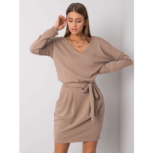 RUE PARIS Dress-RV-SK-6037.18X-dark beige Slike