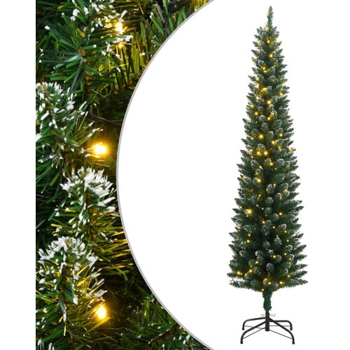 VidaXL Umjetno tanko božićno drvce s 300 LED žarulja 180 cm Slike