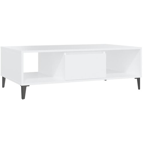 Maison Chic Klubska mizica - kavna mizica - Nizka mizica bela 103,5x60x35 cm iverna plošča, (21754870) Cene