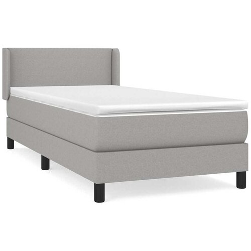 Box spring krevet s madracem svjetlosivi 90x190 cm od tkanine Slike