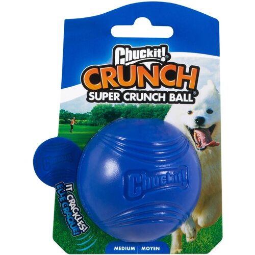 Chuckit! Crunch gumijasta pokajoča žogica M, modra - 6 cm Cene