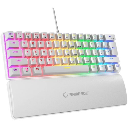 Rampage Tastatura žična gaming PLOWER K60 mehanička plavi switch bela 37254 Cene