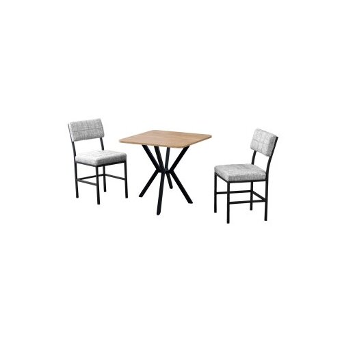Hanah home Set Trpezarijski sto i 2 stolice Dubai Grey Walnut Cene