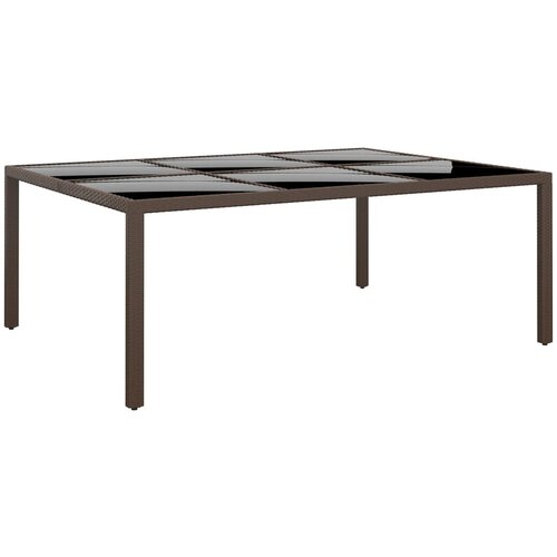 vidaXL Vrtni stol sa staklenim vrhom smeđi 200 x 150 x 75 cm od ratana Cijene