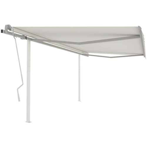VidaXL Tenda na ručno uvlačenje sa stupovima 4 5 x 3 m krem Slike