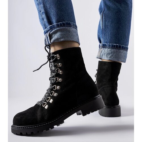 Gemre Black eco-suede ankle boots Hayed Cene