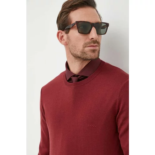 Boss Vuneni pulover za muškarce, boja: crvena