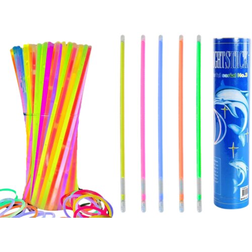  Fluorescentne narukvice za igru koje svijetle u mraku - 100 komada - šarene Cene