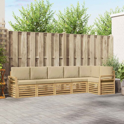  Set vanjskih sofa 6 pcs Bijela i bež 308 x 130,5 x 73 cm Cene